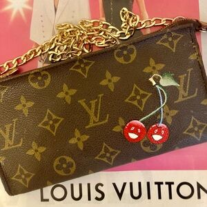 Authentic Louis Vuitton GM Bucket Cosmetic pouch. Customized